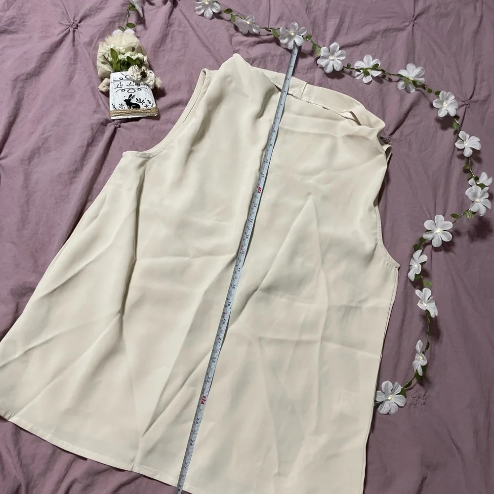 SOLD! Gorgeous Commense Cream Mandarin Collar Blouse So Soft & Sweet - Picture 1 of 9